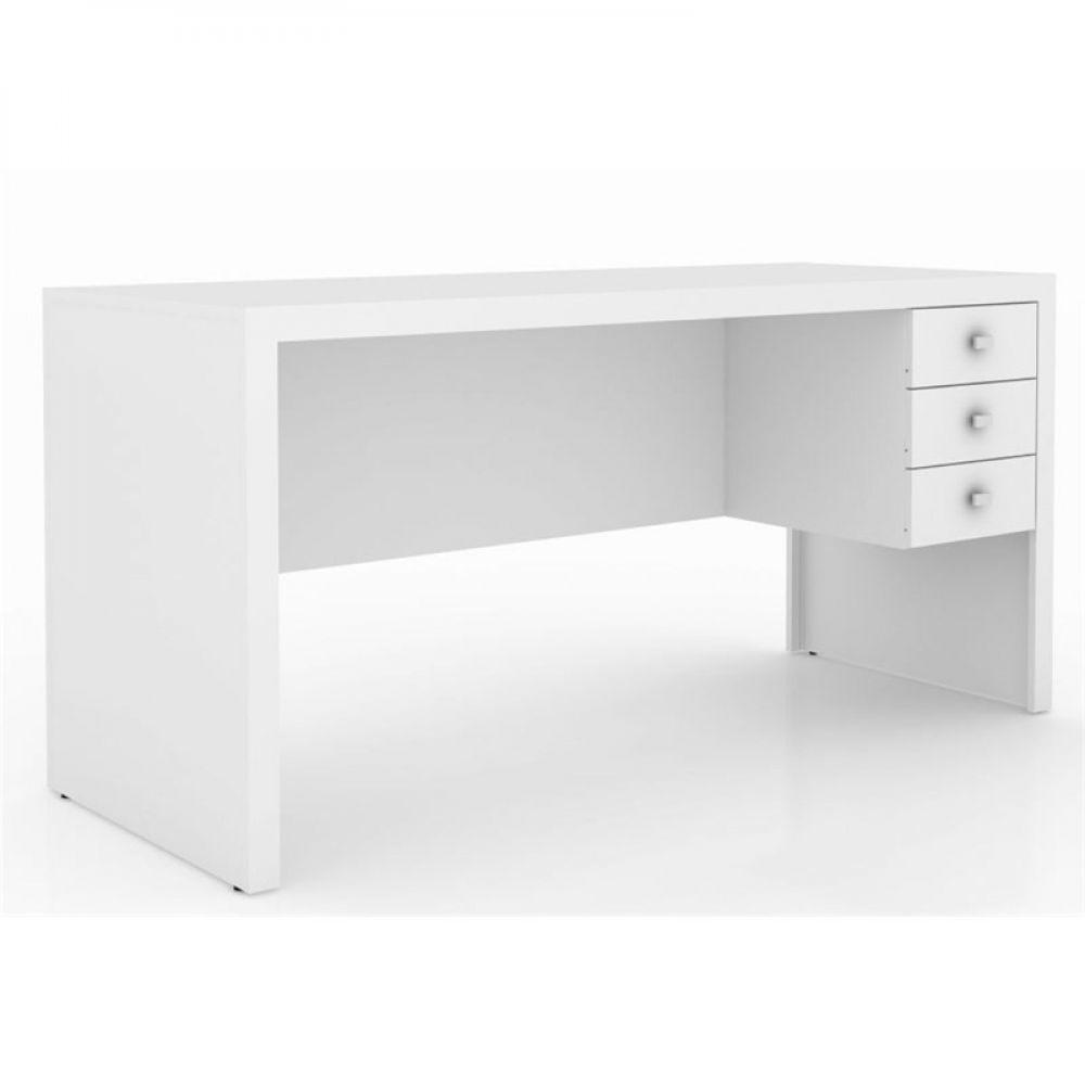 Mesa Com 03 Gavetas Para Home Office Branco - 2