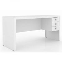 Mesa Com 03 Gavetas Para Home Office Branco - 2