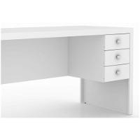 Mesa Com 03 Gavetas Para Home Office Branco - 7