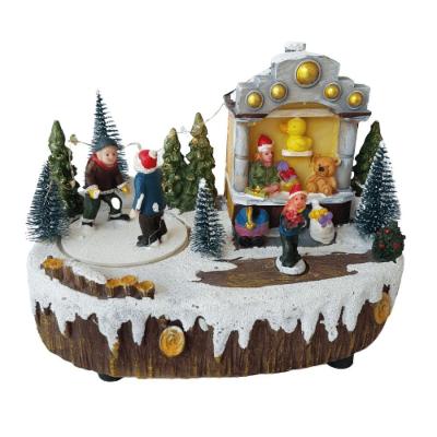 Vila Decorativa De Natal Eletrônica Pilha E Luz 20cm