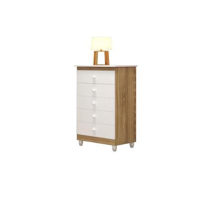 Cômoda Vitória 5 Gavetas Nature/Branco - Peternella