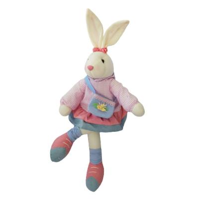 Coelha Com Vestido Rosa E Bolsinha Azul 60 Cm