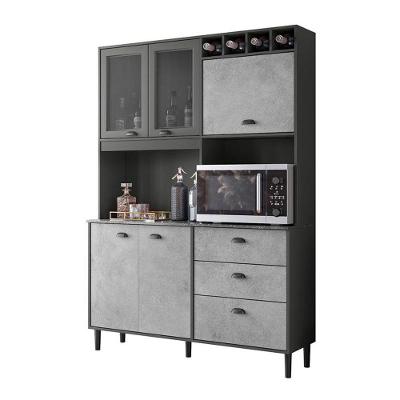 Kit Cozinha Diamond 5 Portas Chumbo/Concreto Nicioli