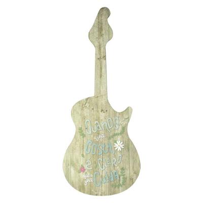 Placa de Mdf Decorativa Guitarra 19x44