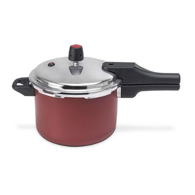 Panela De Pressão Quartzo Vermelha 20 Cm 4,5 L Em Alumínio Com Revestimento Interno Antiaderente