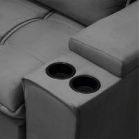 Sofá Retrátil Reclinável 3 Lugares 210Cm Moritz F05 Veludo Grafite - Mpozenato - 3