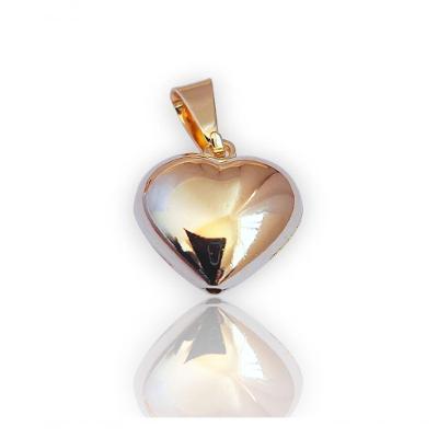 Pingente Coração Duplo Liso Dourado
