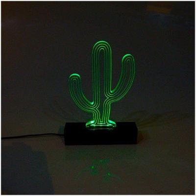 Luminária De Acrílico Decoração Cactos