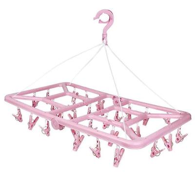 Mini Varal Retangular 32 Prendedores - Mor Rosa