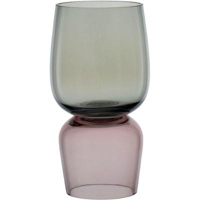 Keen Vaso 28X14X14Cm Vidro Cinza
