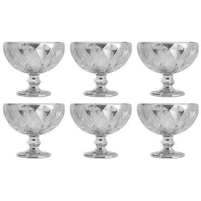 Jogo 6 Taças Diamond 310ml. Lyor Cromada