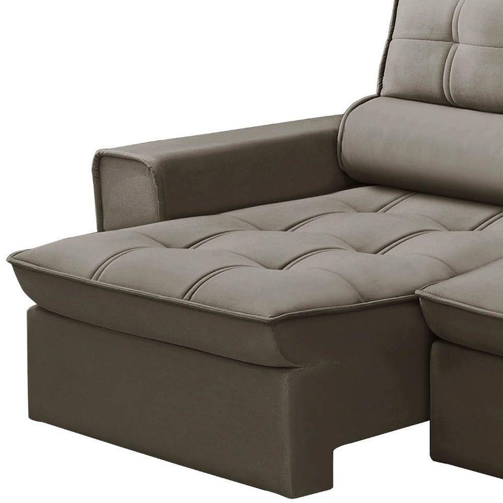 Sofá Retrátil Reclinável 3 Lugares 220Cm Blanches F05 Veludo Castor - 3