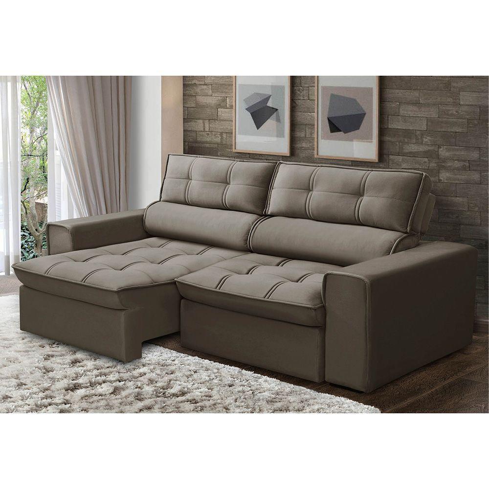 Sofá Retrátil Reclinável 3 Lugares 220Cm Blanches F05 Veludo Castor - 4