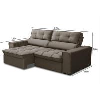 Sofá Retrátil Reclinável 3 Lugares 220Cm Blanches F05 Veludo Castor - 2