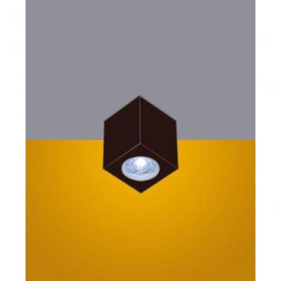Spot Sobrepor Quadrado Kube 1luz Dicroica Gu10 Marrom