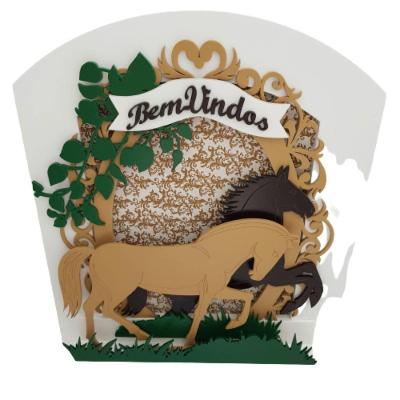 Enfeite Guirlanda Cavalo Mdf Bem Vindos 35cm X 30cm