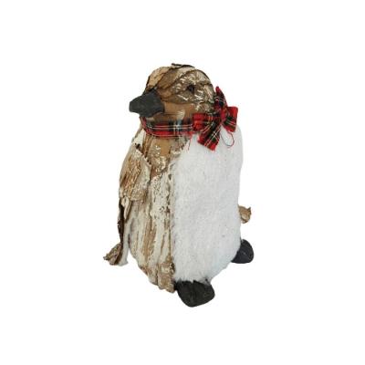 Pinguim Decorativo De Natal Nevado 23cm