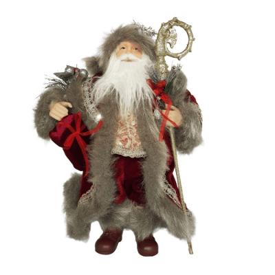 Papai Noel Real Com Cajado 40cm