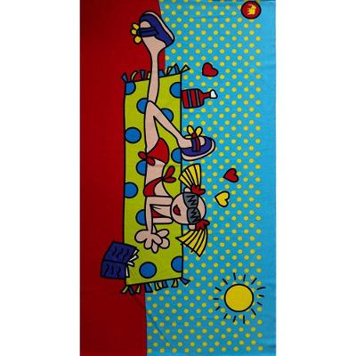 Toalha De Praia Margex Microfibra Menina 73Cm X 145M Azul
