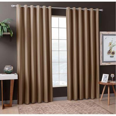 Cortina única Aveludada Ilhoses 300x250cm Suede Castor Sultan