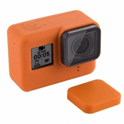 Capa e Tampa Silicone para Câmeras GoPro 5 à 7 - Laranja