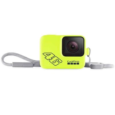Capa Silicone Sleeve + Cordão Lanyard Original para GoPro 5/6/7 Cor Amarelo