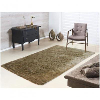 Tapete Sala Spazio Peludo Alto Macio 1,00 X 1,50m Caqui