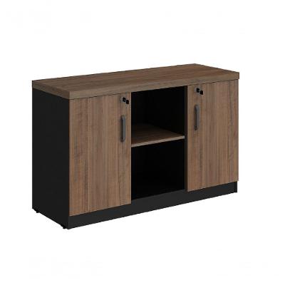 Armário Baixo P/ Escritório Credenza 1,20 Web40 Preto/Ameixa