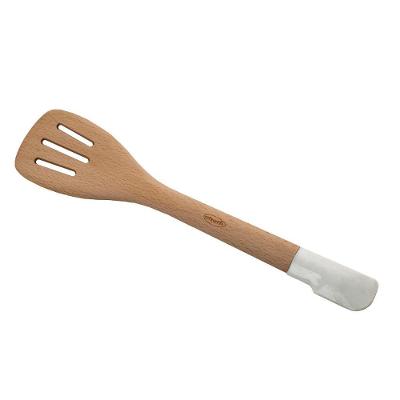 Espátula Vazada Bambu Com Ponta Dupla Em Silicone Chef'n
