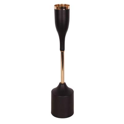 Castiçal De Metal Preto Cobre Vela