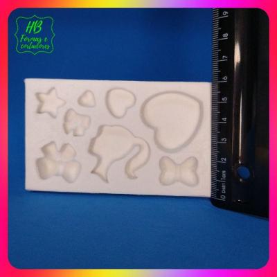 Molde Silicone Barbie Coração Laço Estrela
