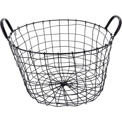 Wire Cesta 22X37X37Cm Metal Preto Grande