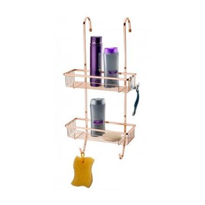 Suporte Para Shampoo De Box Com Ganchos Em Aço Carbono Perfezione Future Rose Gold