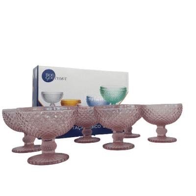 Conjunto De Taças Vidro Bico De Jaca 300ml Bon Gourmet Rosa