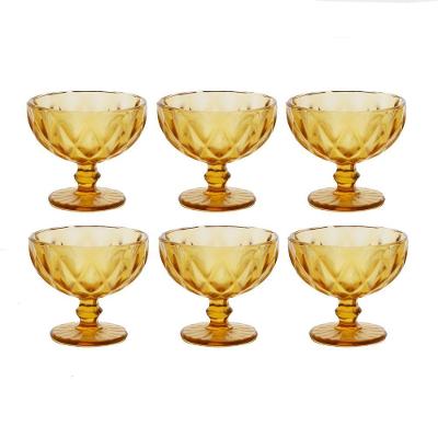 Jogo 6 Taças Diamond 310ml. Lyor Ambar Metalizada