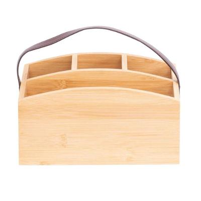 Porta Talheres Em Bambu Com Alça Em Couro Ecohouse Mimo Style