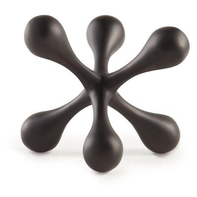 Enfeite Decorativo em Poliresina Preto 13,5x14cm