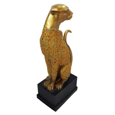 Estatua Leopardo Resina 39cm