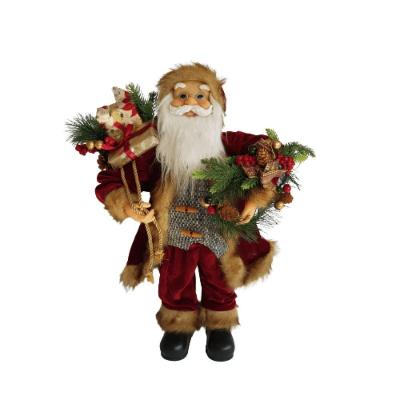 Papai Noel Saco Presentes E Ursinho 60 Cm