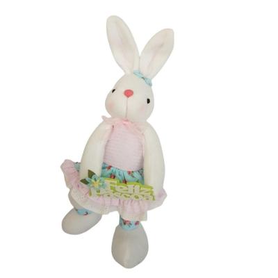 Coelha De Vestido Floral Com Babados 45cm