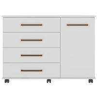 Cômoda Para Quarto 1 Porta 4 Gavetas Flora D02 Branco - 2