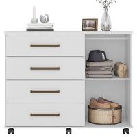 Cômoda Para Quarto 1 Porta 4 Gavetas Flora D02 Branco - 5