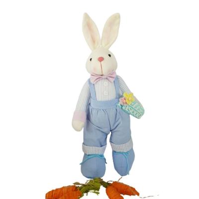 Coelho Vestido Com Jardineira Azul 45cm