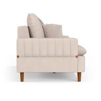 Sofá 3 Lugares 200cm Com Almofadas Veras D05 Suede Bege Claro - 9