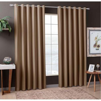 Cortina única Aveludada Ilhoses 300x250cm Suede Castor Sultan