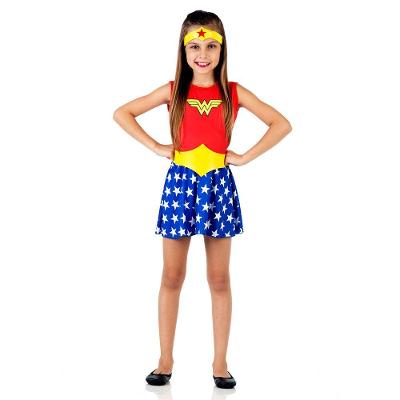 Fantasia Infantil - Mulher Maravilha - Tam M (6 A 8 Anos)