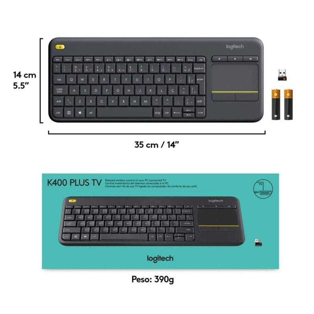 Kit Teclado Sem Fio Com Touch Integrado Logitech K400 Plus T - 5