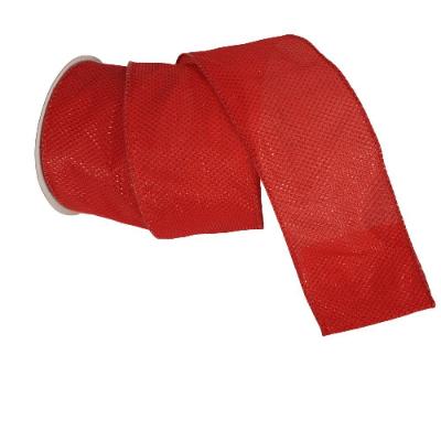 Fita Decorativa Natal Poliéster Vermelha Comp 9.14m X Larg 6.50cm