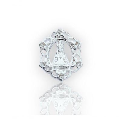 Pingente Medalha Vazada N. S. Aparecida Prata