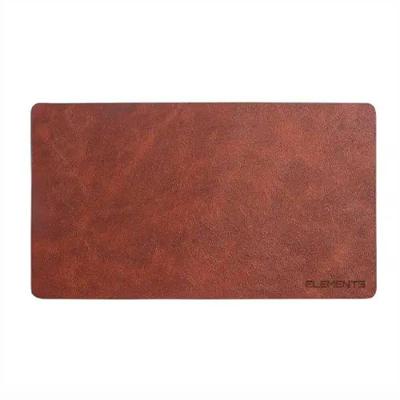 Mouse Pad/desk Pad Elements Em Couro Marrom 70x40cm Marrom